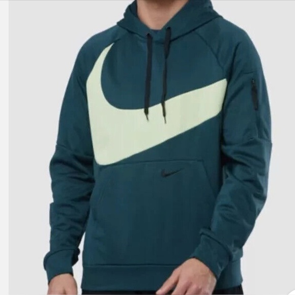 Nike Other - Nike Therma Fit Fitness Fleece Mens Hoodie Green Swoosh, Size M